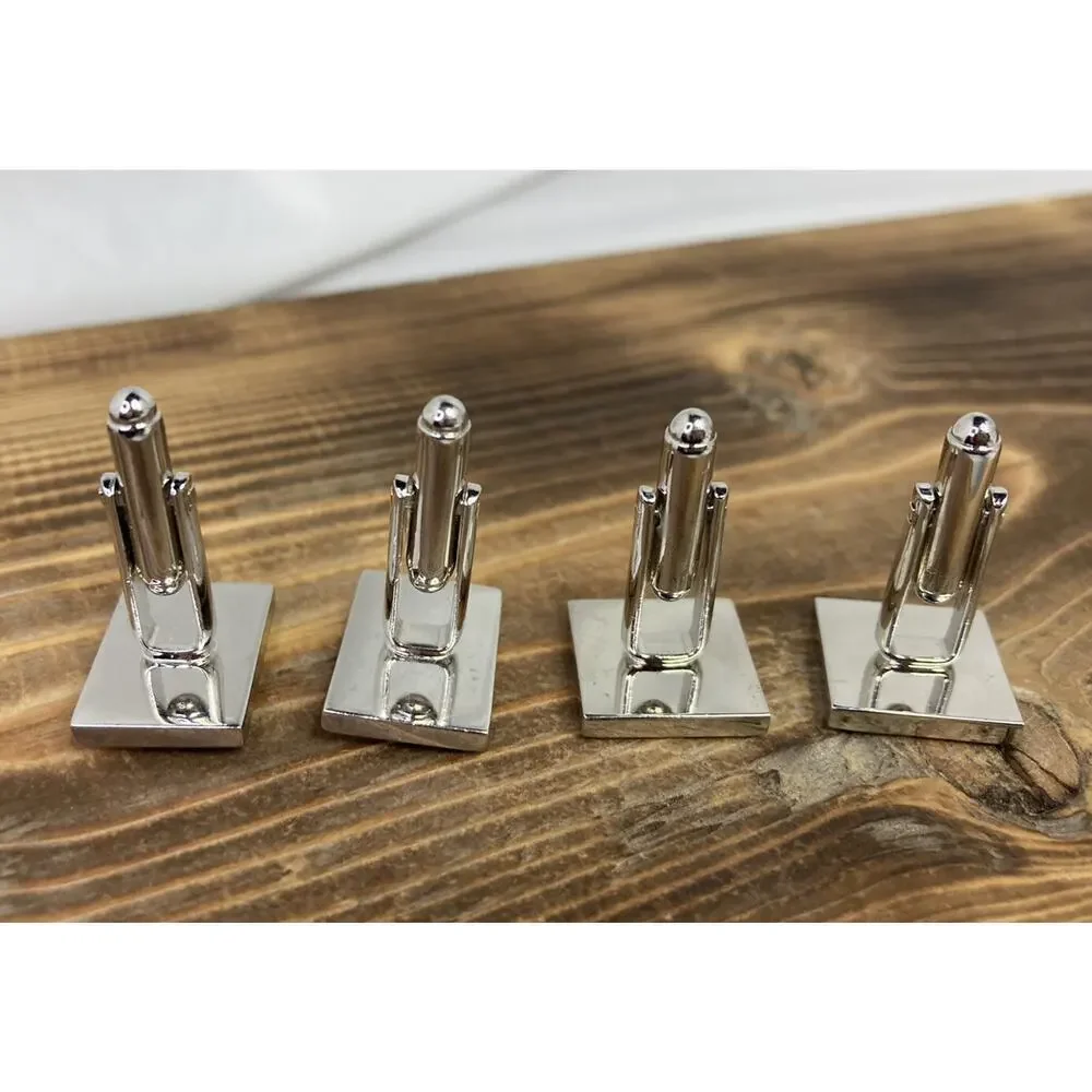 2 - Silver Tone Cuff link Cufflinks Sets Men’s Holiday Gift